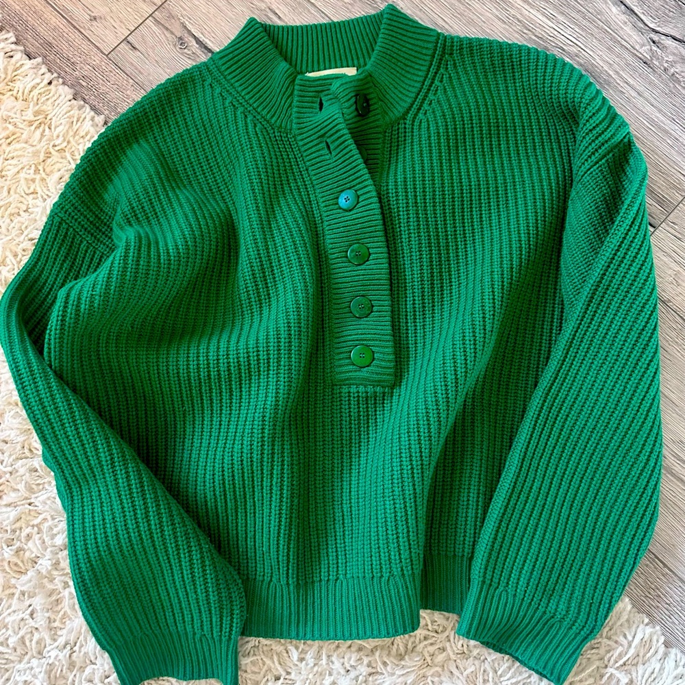 Sezane Lucas Jumper Vert Flash - Size XL